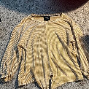 W5 Mustard and White Striped Long Sleeve Top